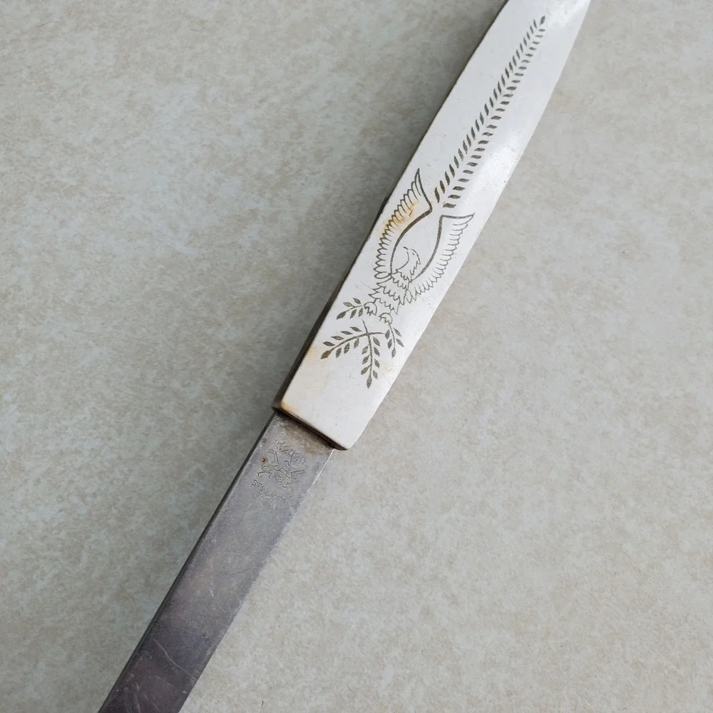 Vtg Regent Serving Spoon Silver White Eagle Pattern Stainless Japan Vintage 12in